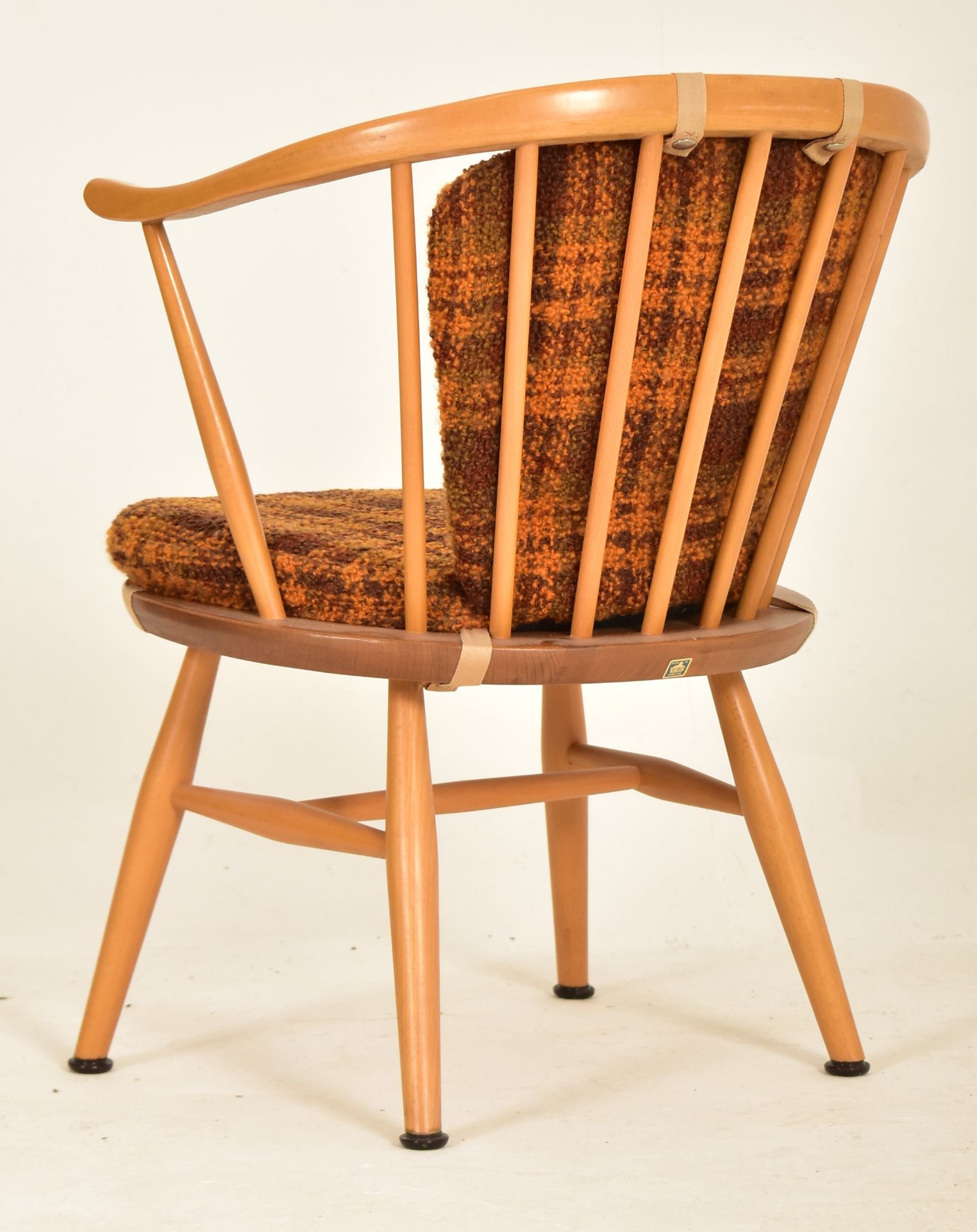 ERCOL - 333a - COW HORN - MID CENTURY BEECH & ELM CHAIR - Image 5 of 5