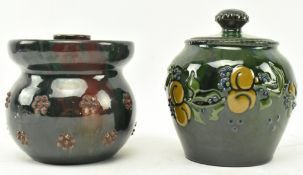 ELTONWARE POTTERY, CLEVEDON - TWO LIDDED TOBACCO JARS