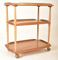 ERCOL - MODEL 361 - MID CENTURY BEECH AND ELM DRINKS TROLLEY