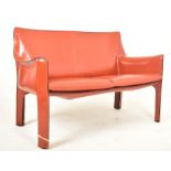 MARIO BELLINI X CASSINA - CAB 414 - TWO SEATER LEATHER SOFA