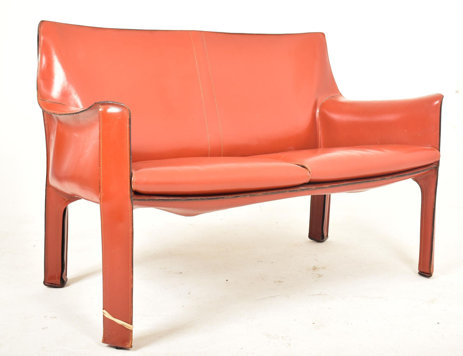 MARIO BELLINI X CASSINA - CAB 414 - TWO SEATER LEATHER SOFA