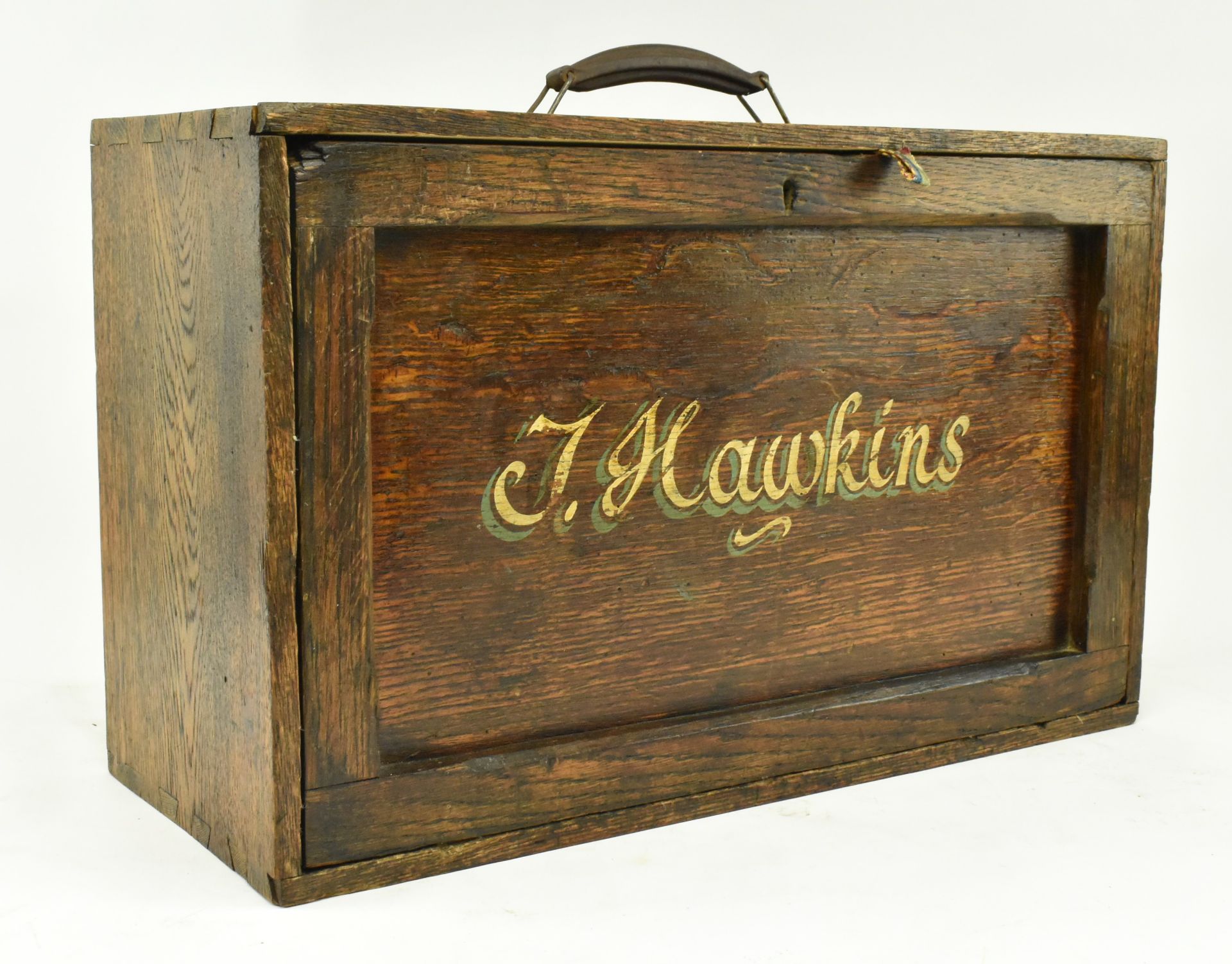 20TH CENTURY OAK CASED ENGINEERS WORKMAN'S TOOL CHEST