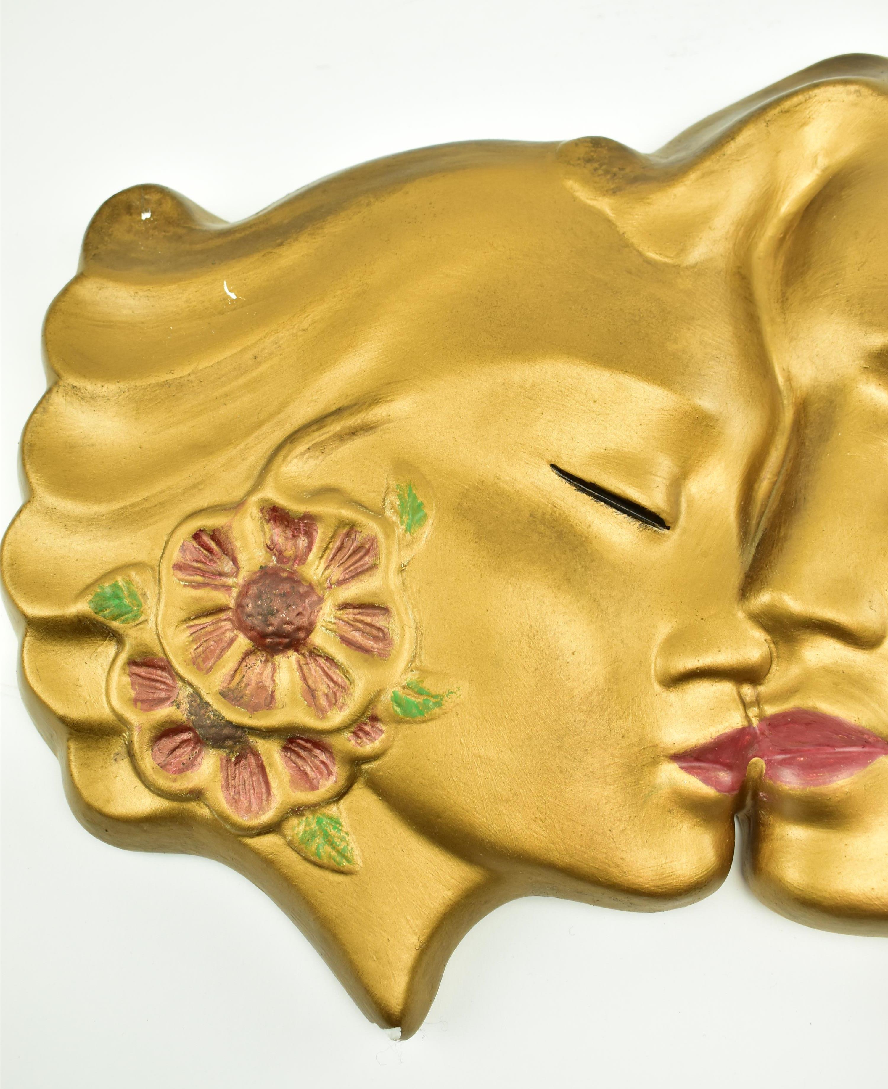 ABCO - MID CENTURY ART DECO STYLE GILT LOVERS WALL HANGING - Image 3 of 6