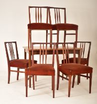 EUROPA & RUSSELL - MID TEAK DINING TABLE AND SIX CHAIRS