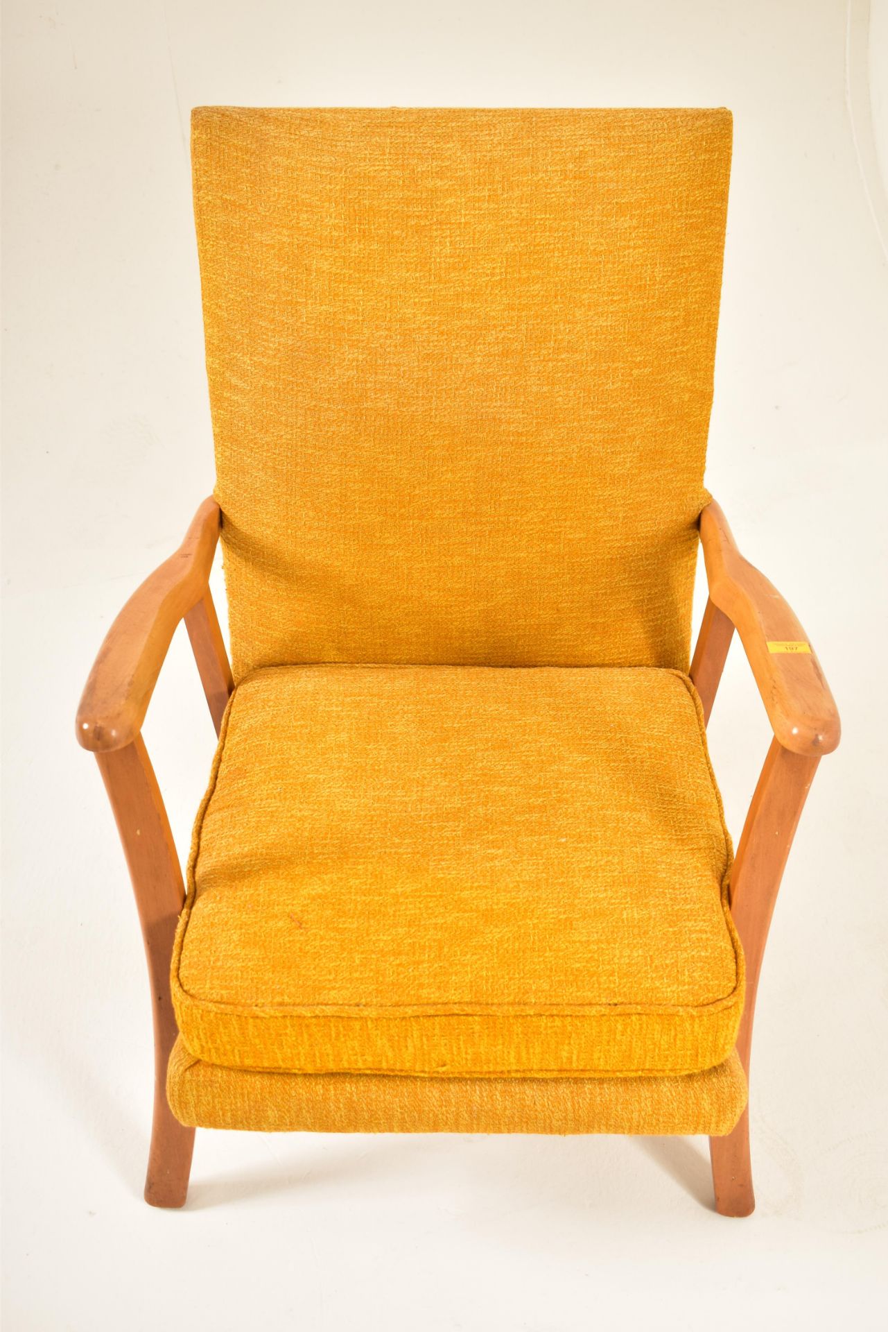 VINTAGE BEECH FRAMED EASY LOUNGE ARMCHAIR - Image 2 of 5