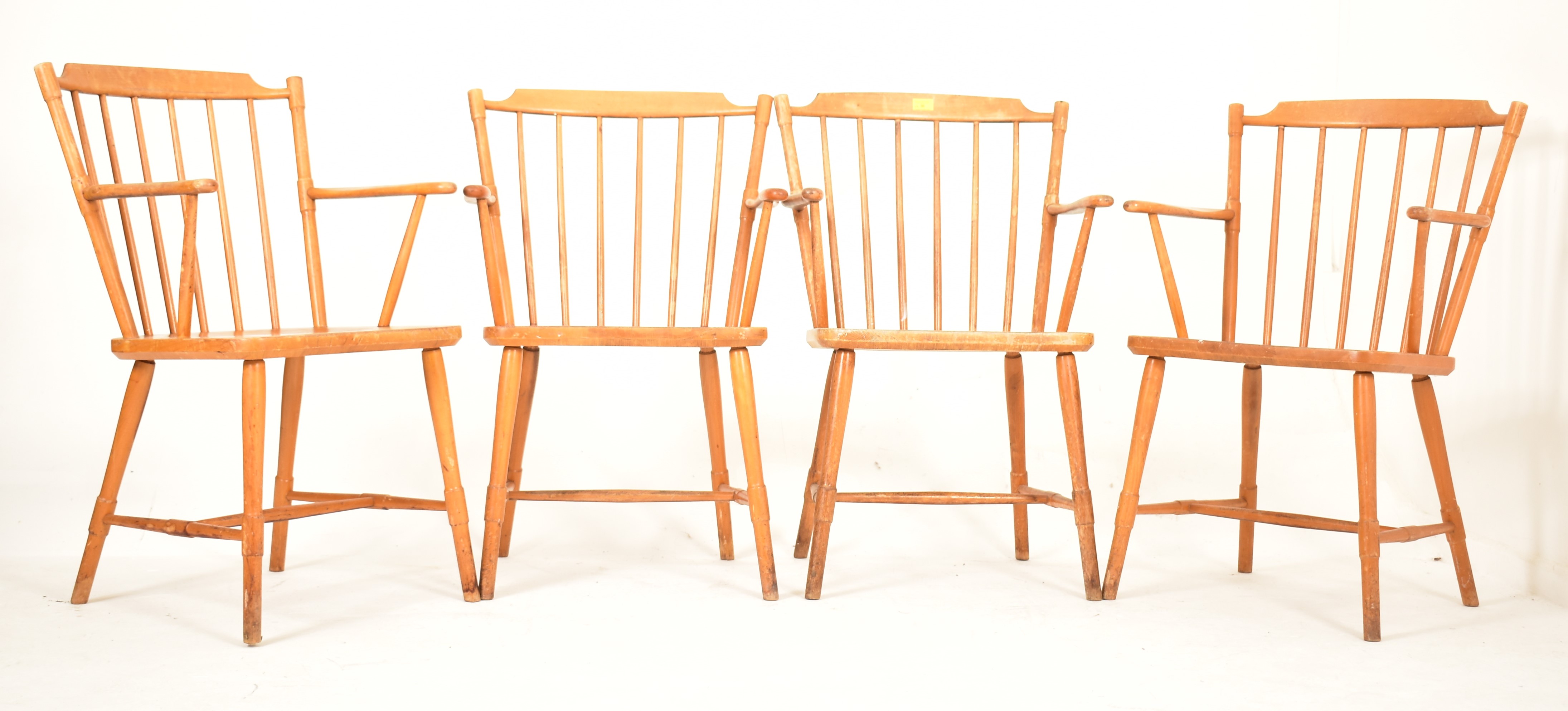 BORGE MOGENSEN - SET OF FOUR MID CENTURY BEECH FRAMED CHAIRS