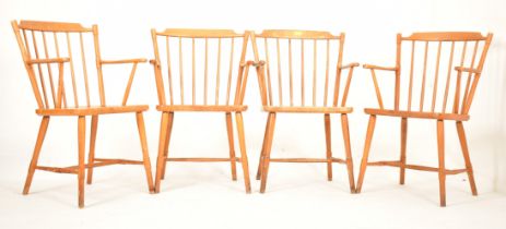 BORGE MOGENSEN - SET OF FOUR MID CENTURY BEECH FRAMED CHAIRS