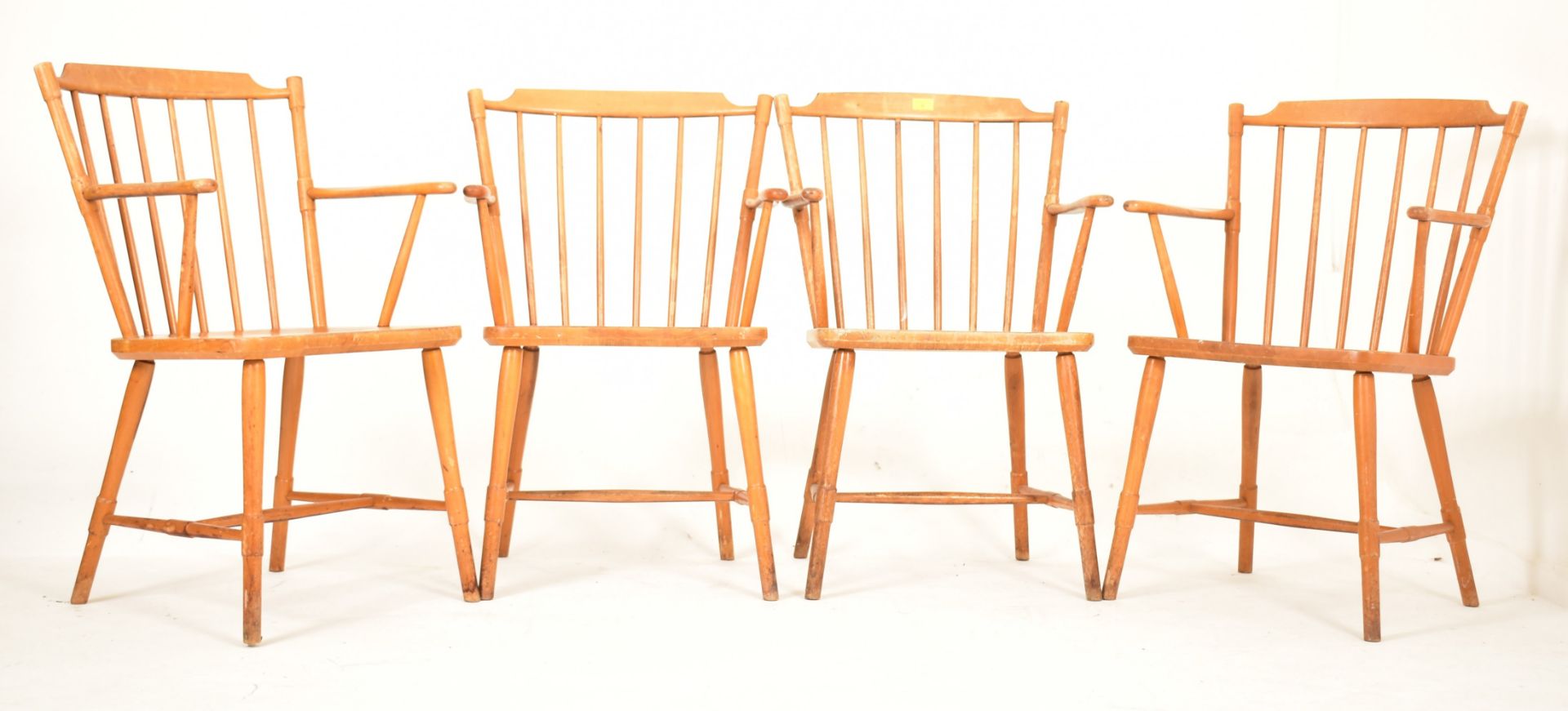 BORGE MOGENSEN - SET OF FOUR MID CENTURY BEECH FRAMED CHAIRS