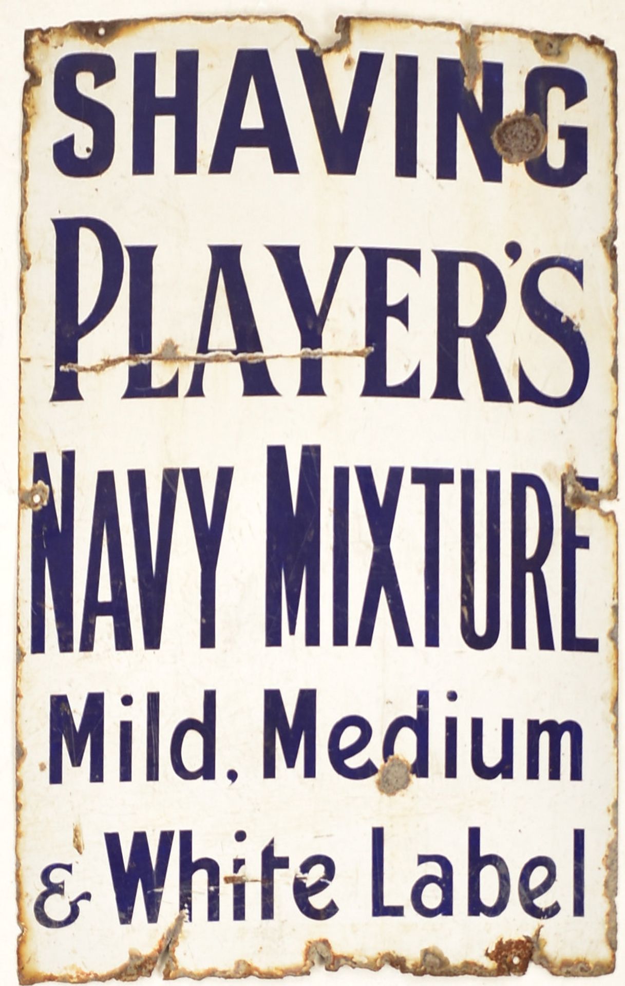 SHAVING PLAYER'S NAVY MIXTURE - VINTAGE ENAMEL ADVERTISING SIGN