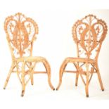 PONS LEYVA - PAIR OF SPANISH BAMBOO & WICKER CHAIRS