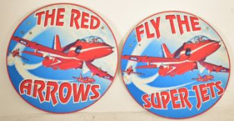 RED ARROWS - TWO CONTEMPORARY ACRYLIC FAIRGROUND SIGNS