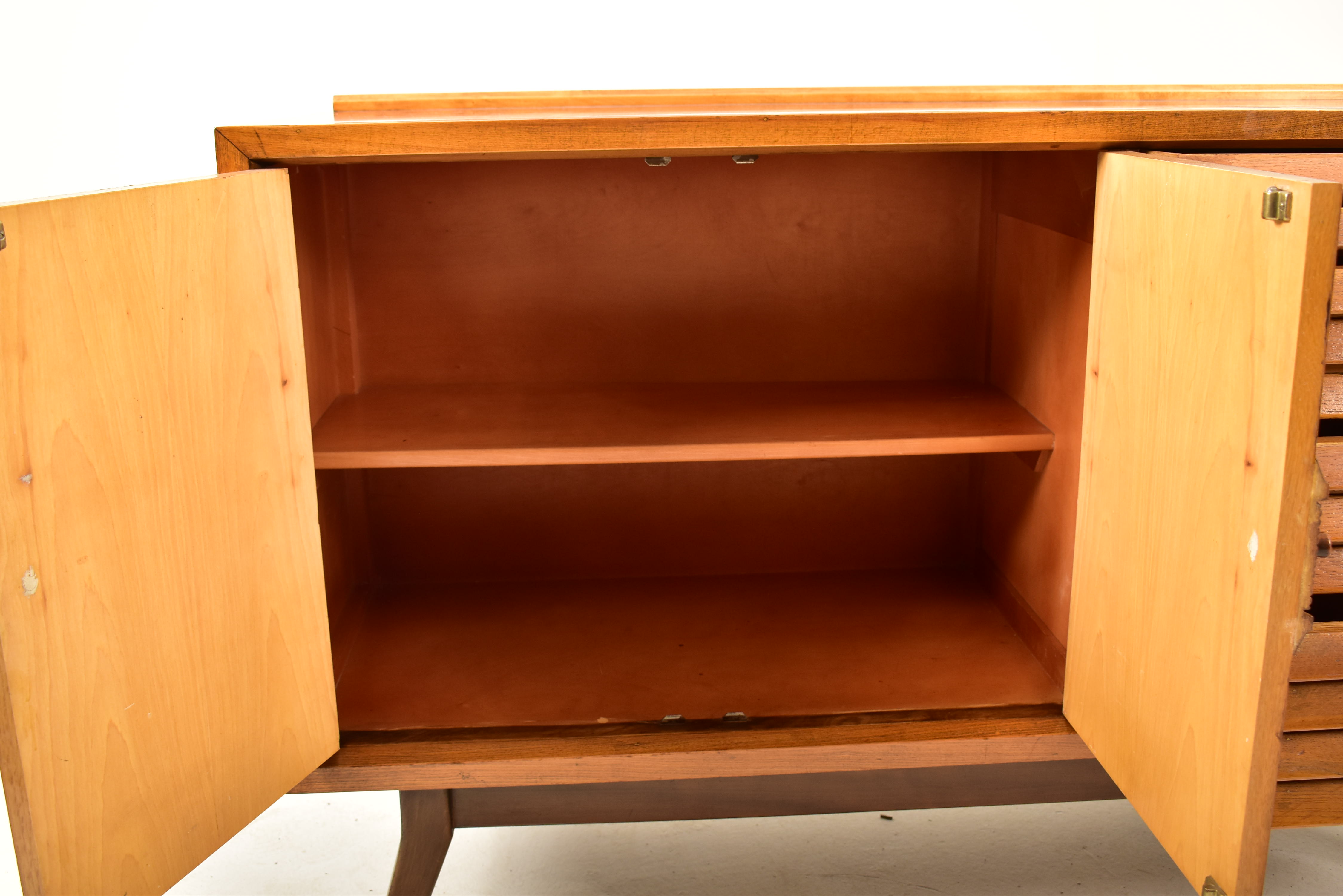 MID CENTURY TEAK AND WALNUT SIDEBOARD CREDENZA - Image 7 of 10