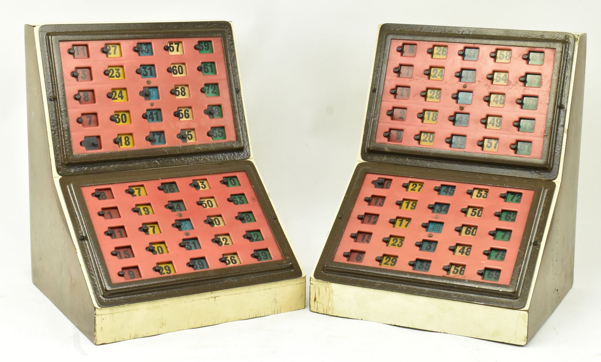 PAIR OF VINTAGE FAIRGROUND BINGO LIGHT BOXES / MACHINES