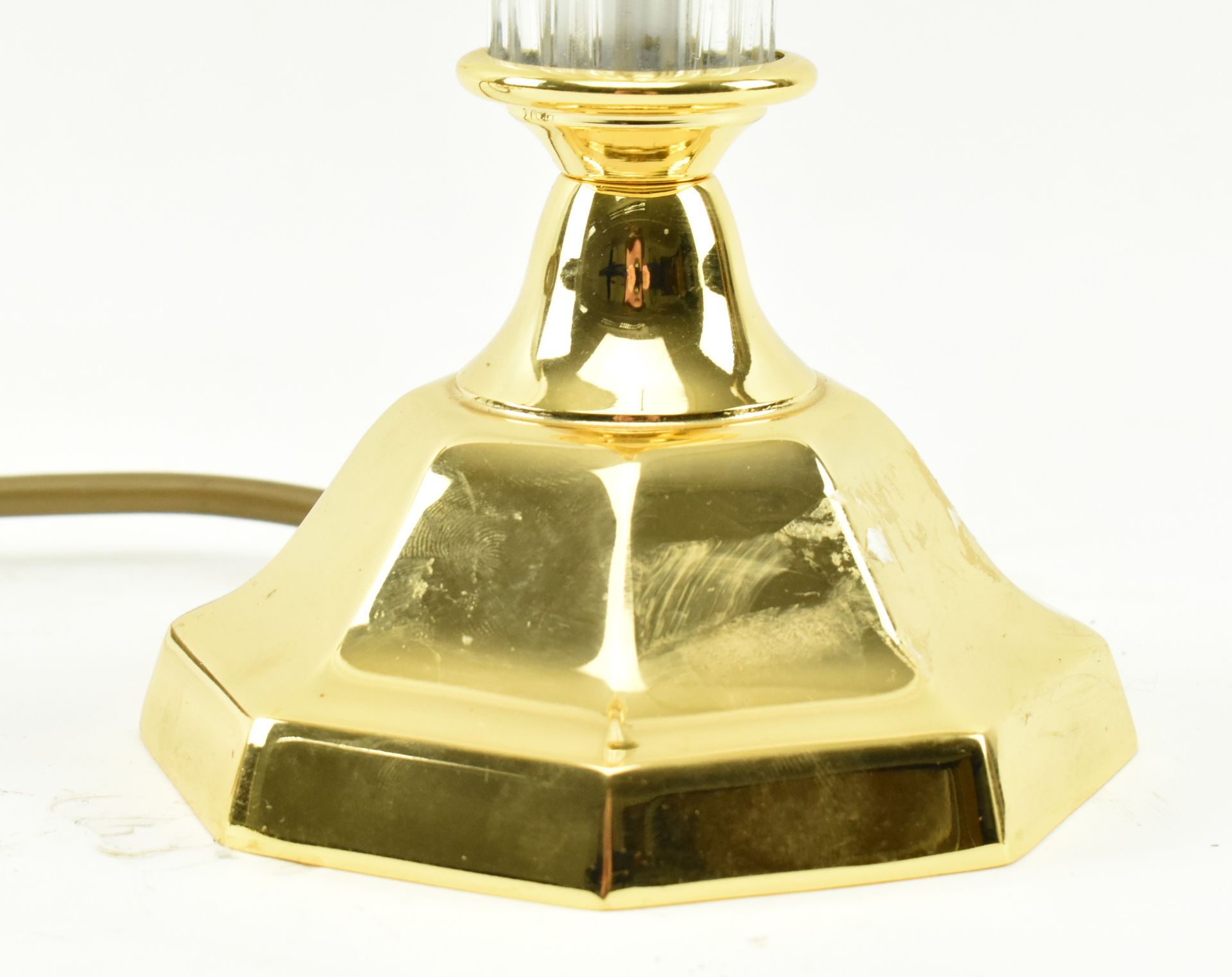 ART DECO STYLE GILT METAL & GLASS DESK TABLE LAMP - Image 4 of 5