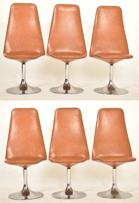 JOHANSON DESIGN - SET OF SIX 1960S SWEDISH LEATHER CHAIRS