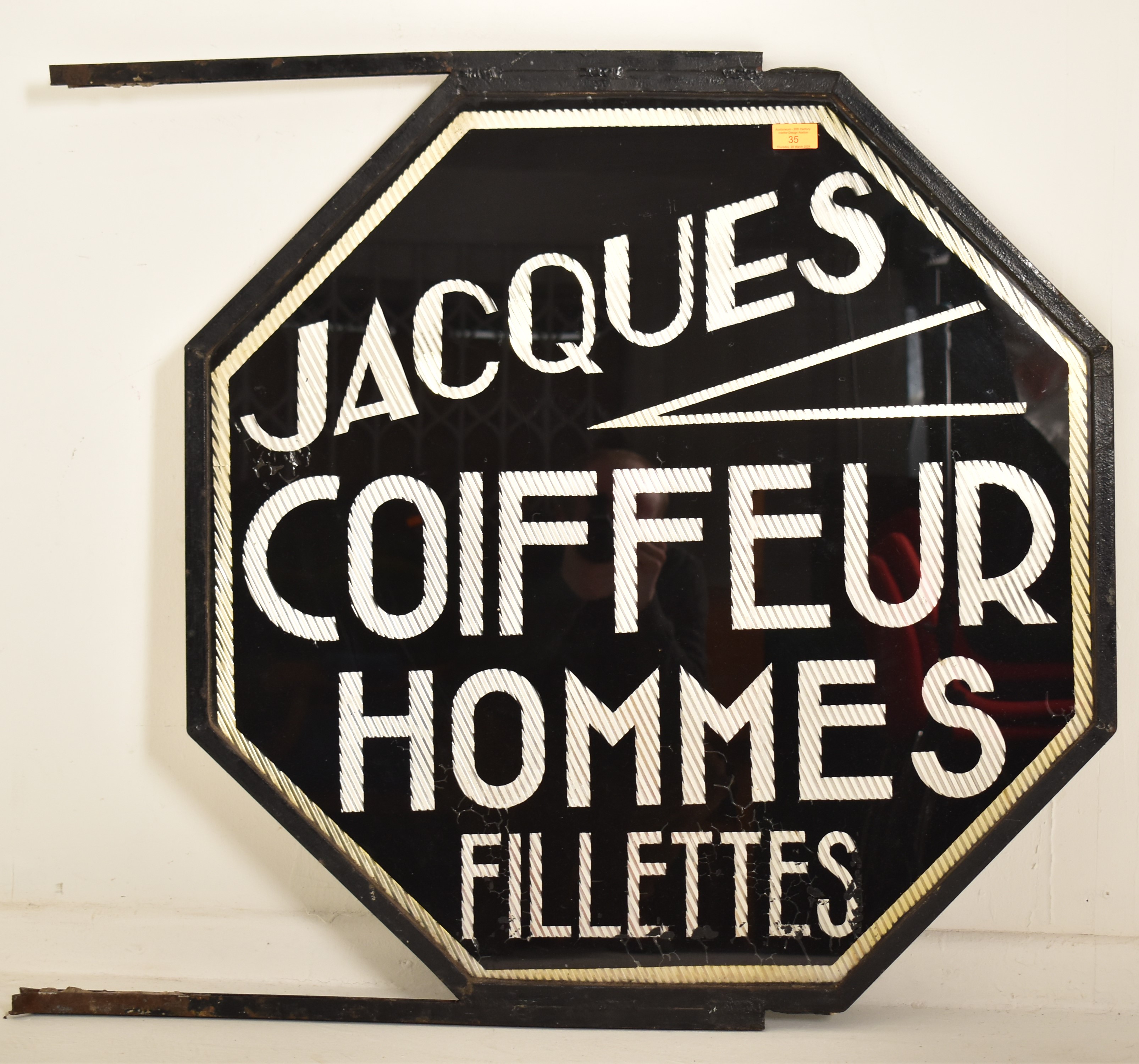 JACQUES COIFFEUR HOMMES FILLETTES - FRENCH GLASS SIGN