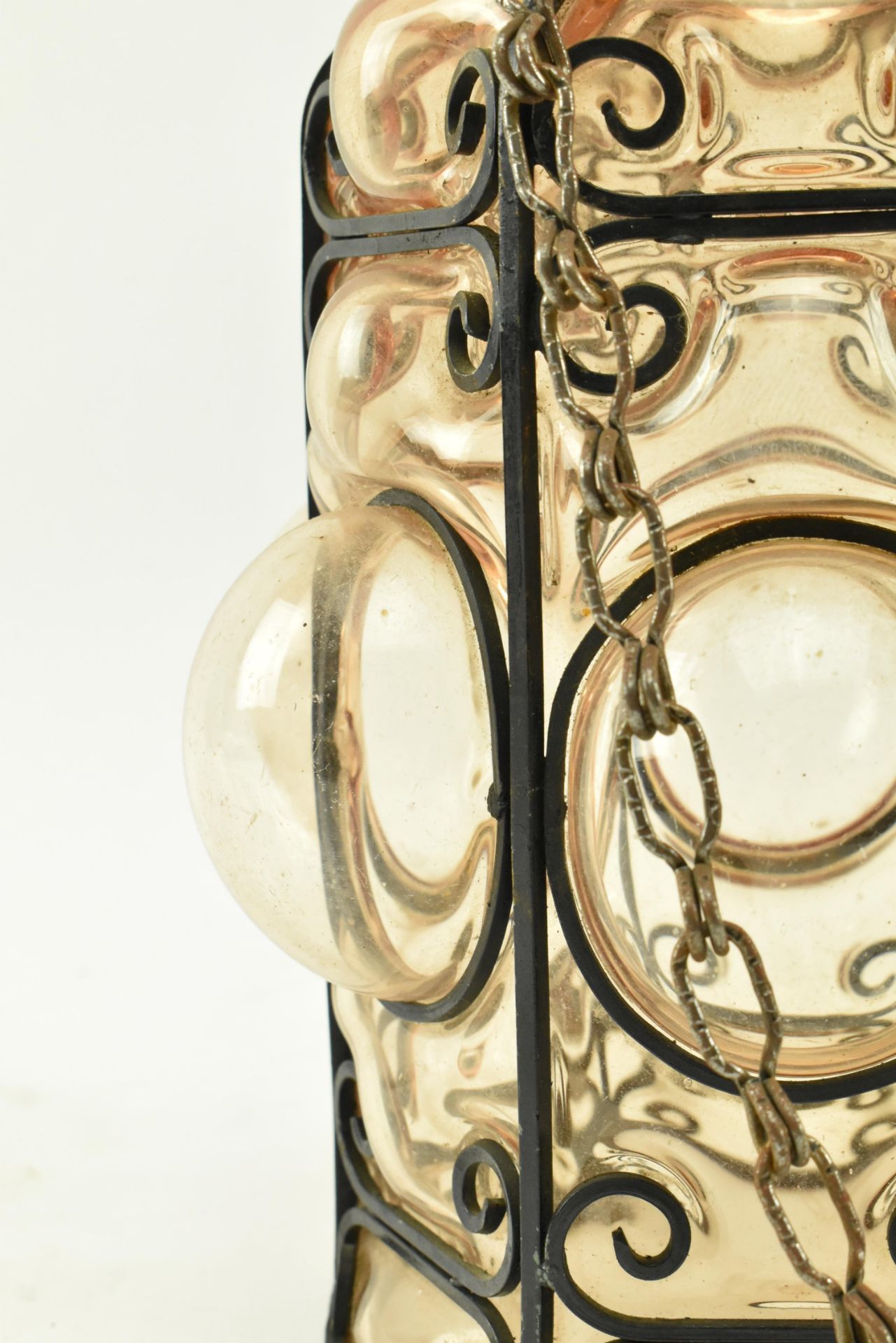 EARLY 20TH CENTURY FRENCH BLOWN GLASS PORCH LANTERN - Image 4 of 6