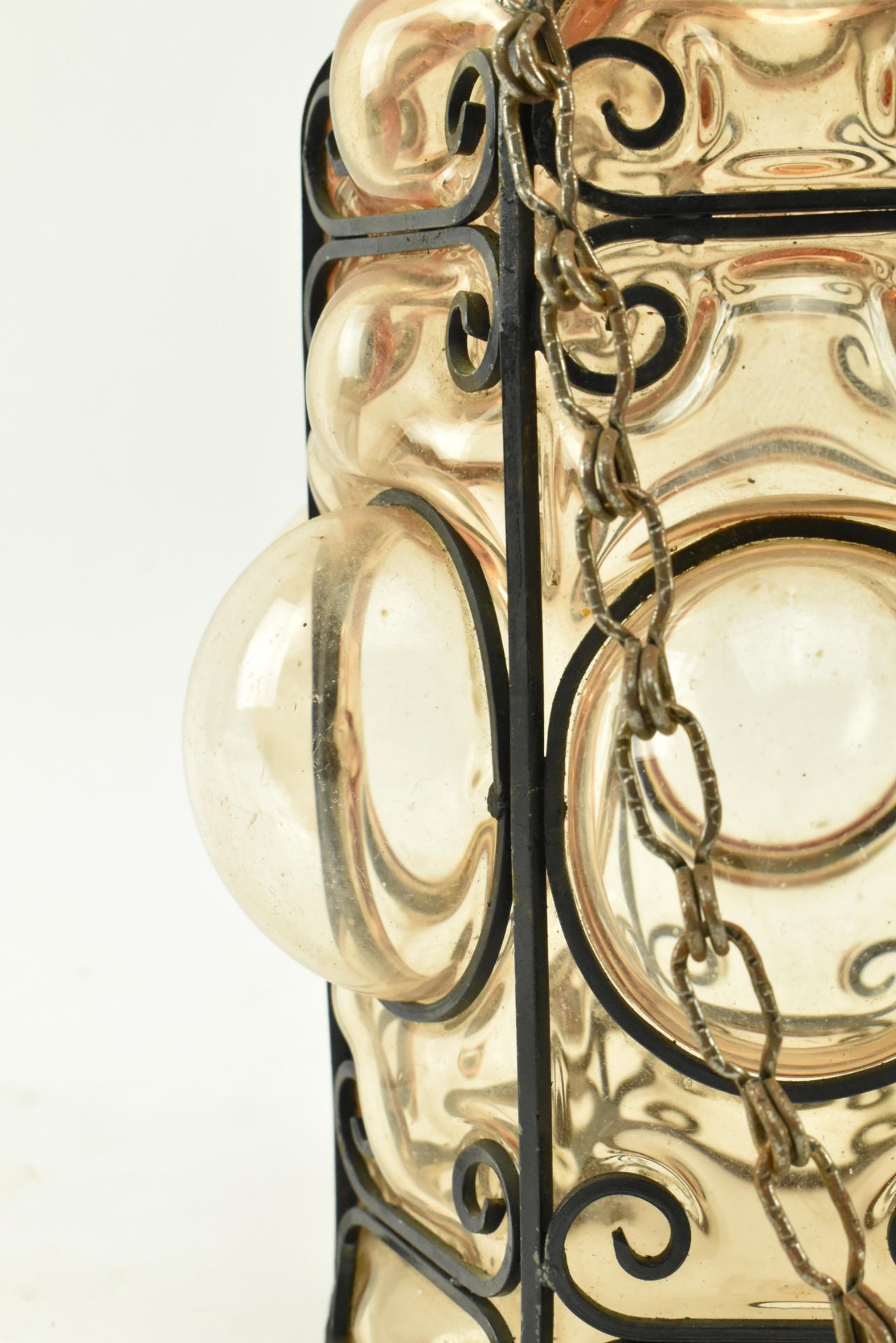 EARLY 20TH CENTURY FRENCH BLOWN GLASS PORCH LANTERN - Bild 4 aus 6