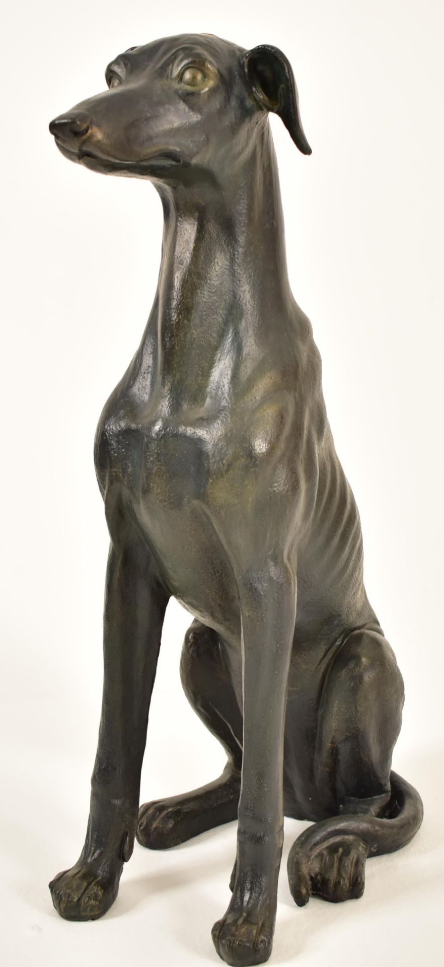 LARGE 20TH CENTURY ART DECO INFLUENCED RESIN GREYHOUND