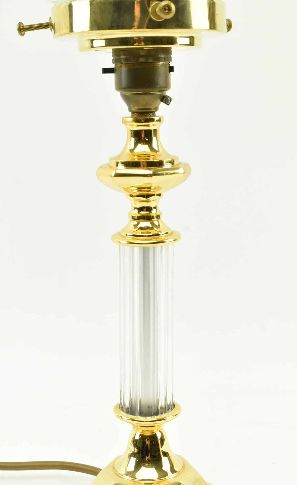 ART DECO STYLE GILT METAL & GLASS DESK TABLE LAMP - Image 3 of 5