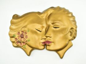 ABCO - MID CENTURY ART DECO STYLE GILT LOVERS WALL HANGING