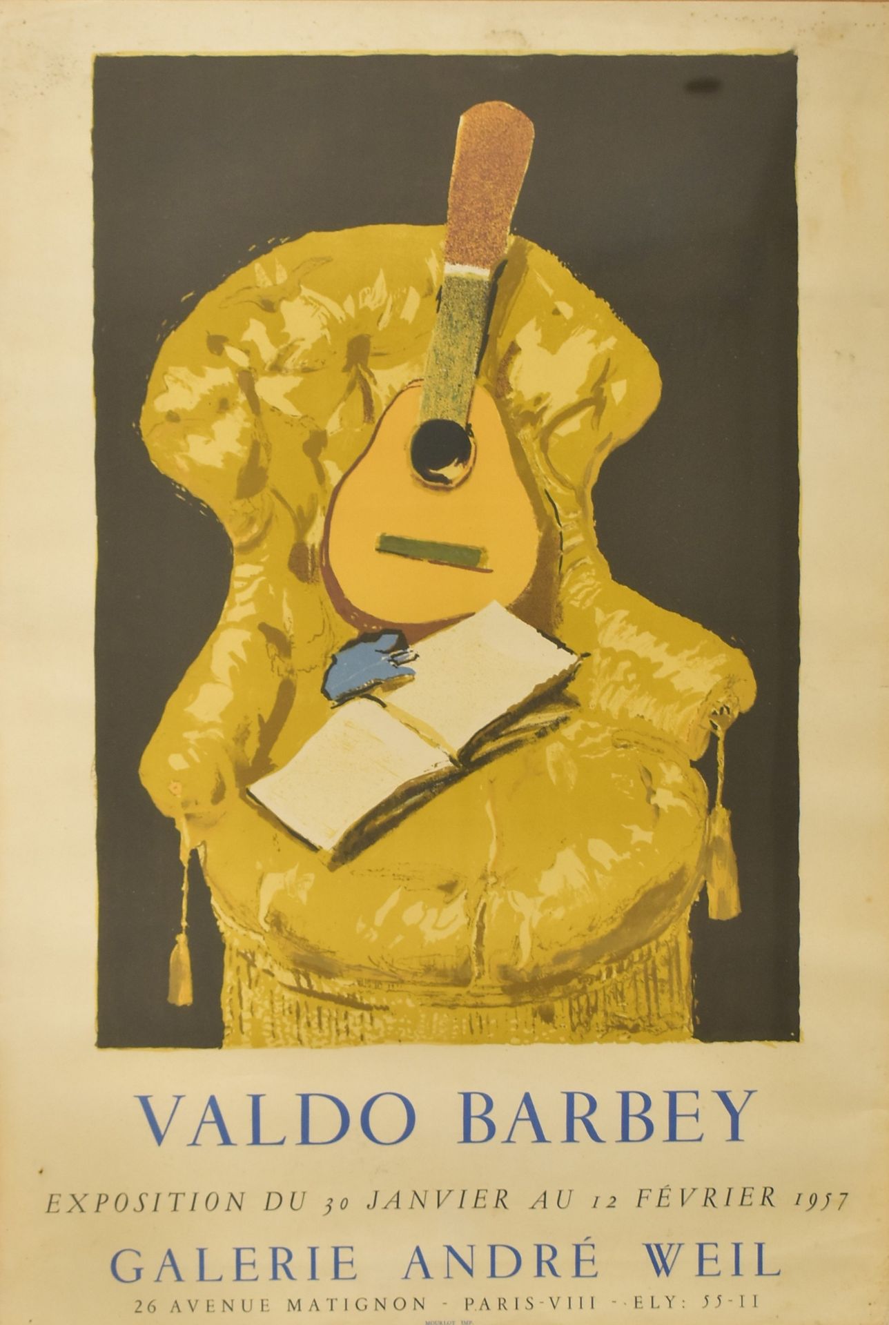 VALDO BARBEY - MID CENTURY EXHIBITION ADVERTISING POSTER