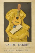 VALDO BARBEY - MID CENTURY EXHIBITION ADVERTISING POSTER