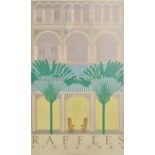 PERRY KING - RAFFLES SINGAPORE 1980S SILKSCREEN POSTER