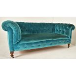 EARLY 20TH CENTURY VELVET CHESTERFIELD SOFA SETTEE