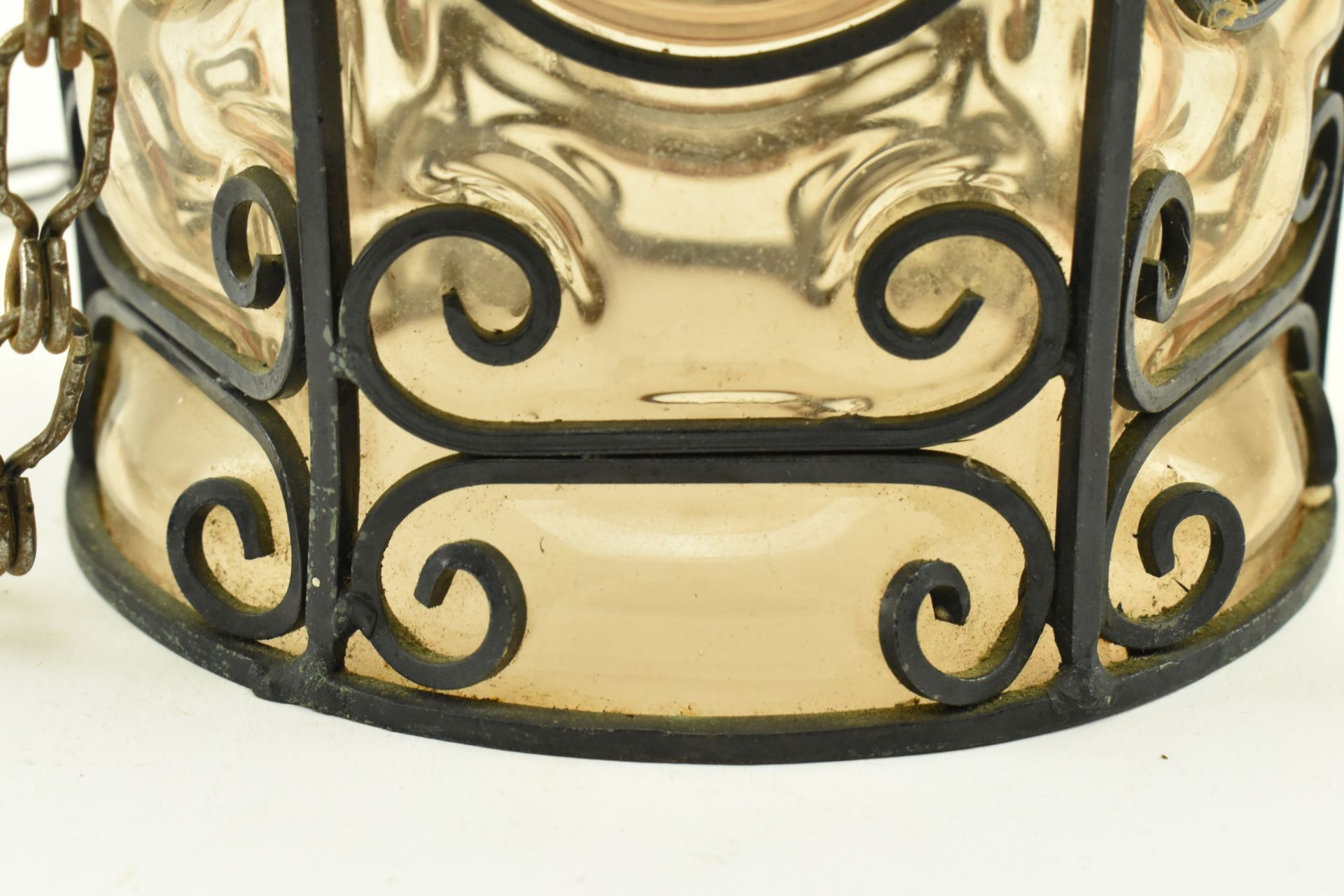 EARLY 20TH CENTURY FRENCH BLOWN GLASS PORCH LANTERN - Image 5 of 6