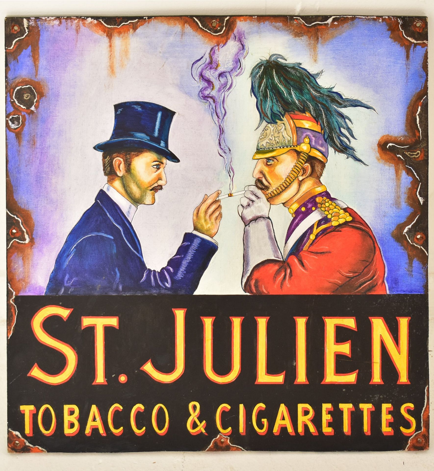 ST. JULIEN - OIL ON BOARD ARTIST IMPRESSION OF AN ENAMEL SIGN - Bild 2 aus 4