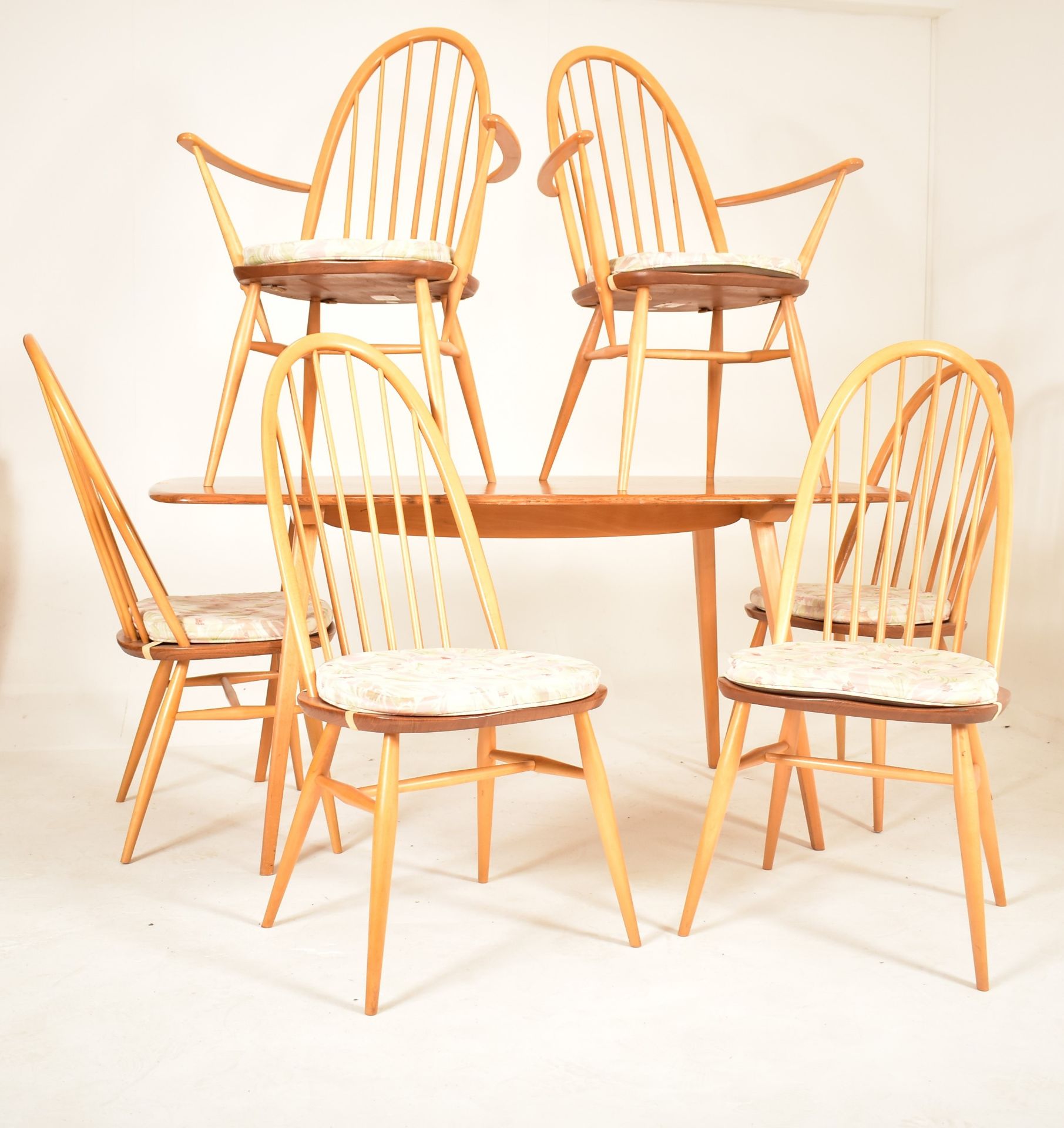 ERCOL - MID CENTURY BLONDE BEECH ELM DINING SUITE