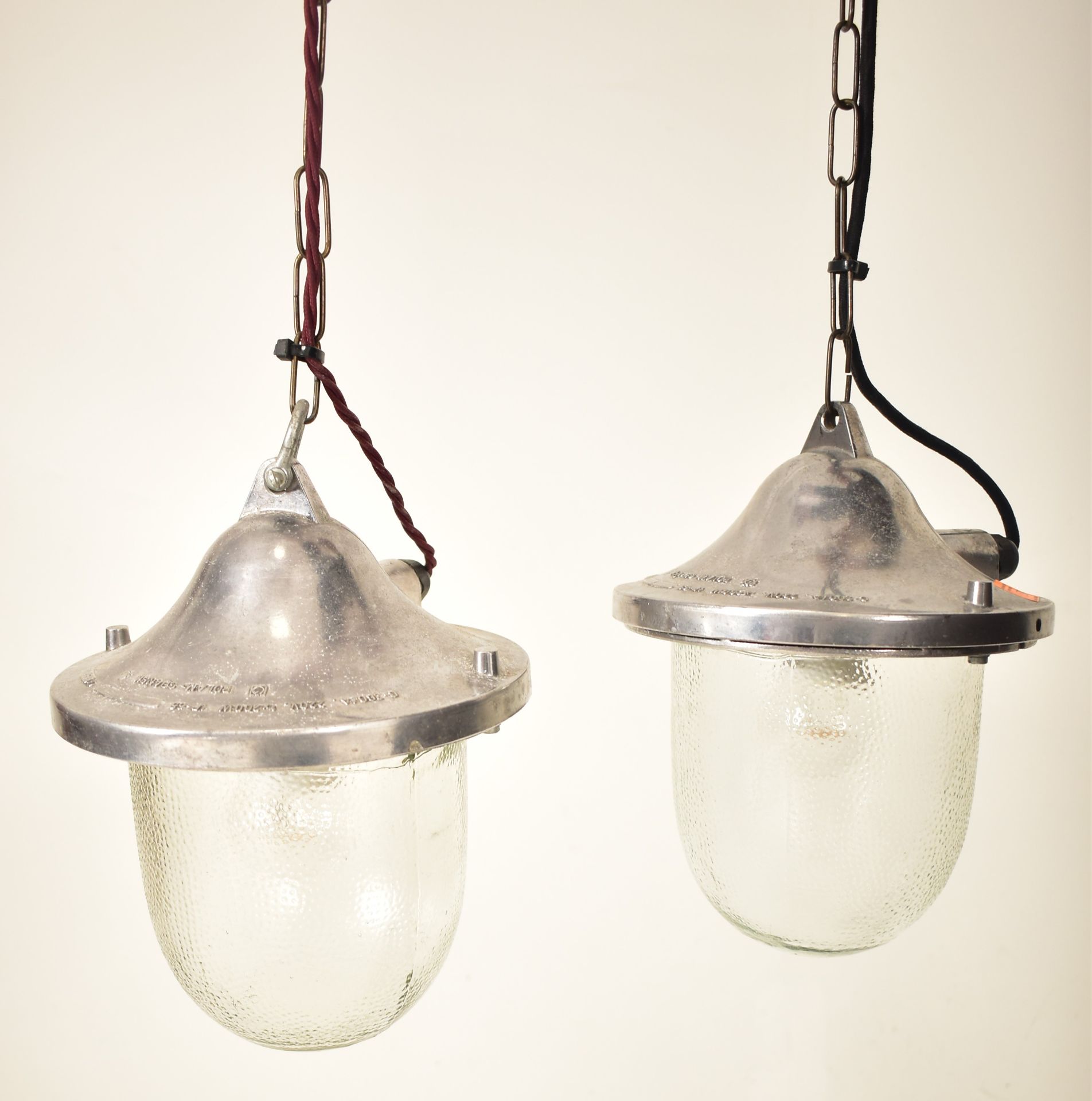 20TH CENTURY CHROME & GLASS INDUSTRIAL POLAM-GDANSK LIGHTS - Image 2 of 7
