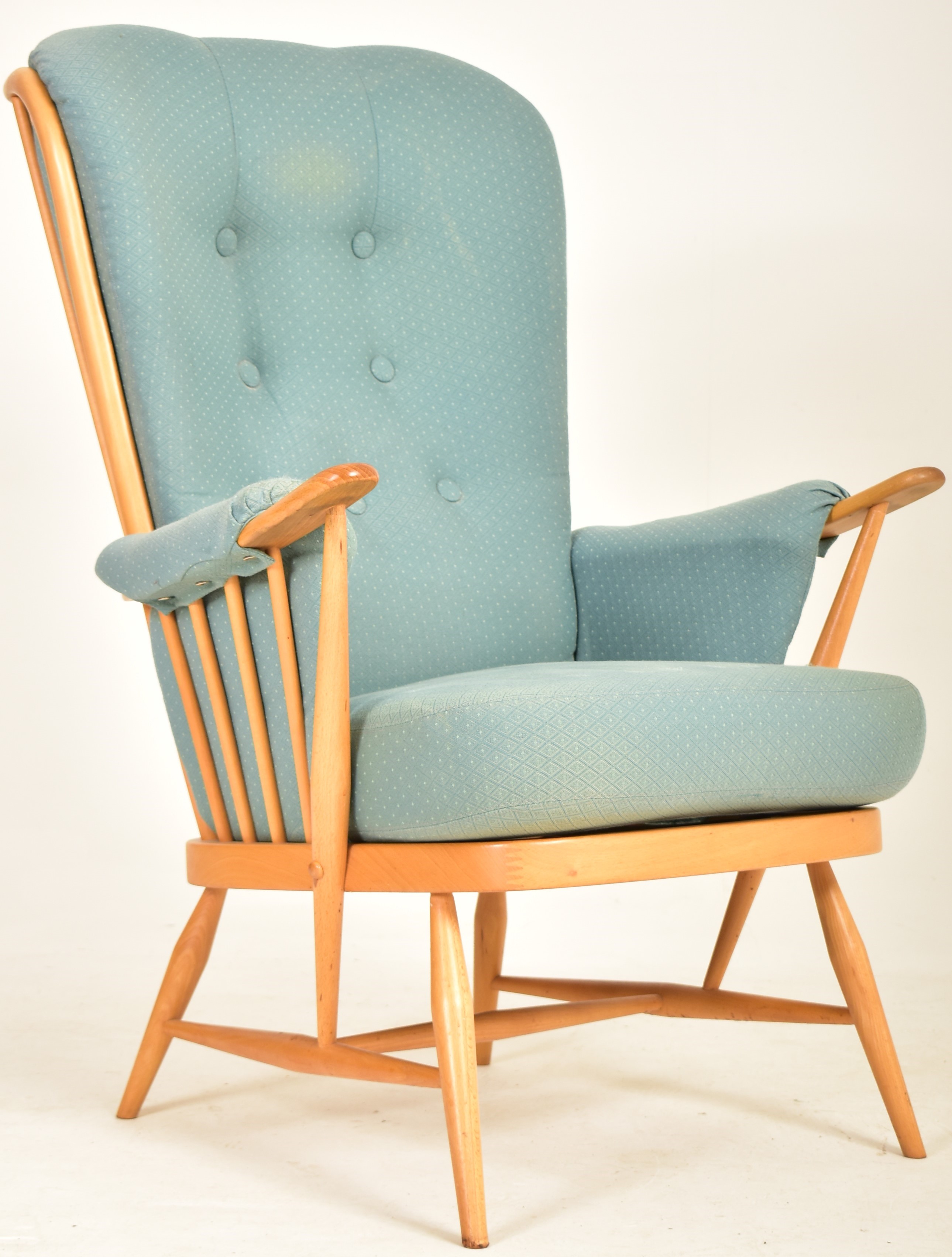 ERCOL - WINDSOR MODEL - MID CENTURY HIGH BACK ARMCHAIR