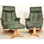 SITBEST - PAIR OF CONTEMPORARY SWIVEL RECLINING ARMCHAIRS