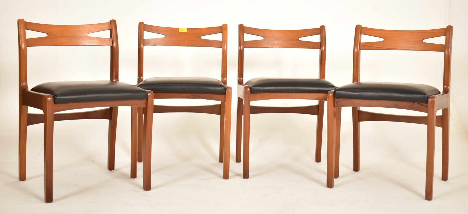 NATHAN FURNITURE - SET OF FOUR TEAK FRAMED DINING CHAIRS