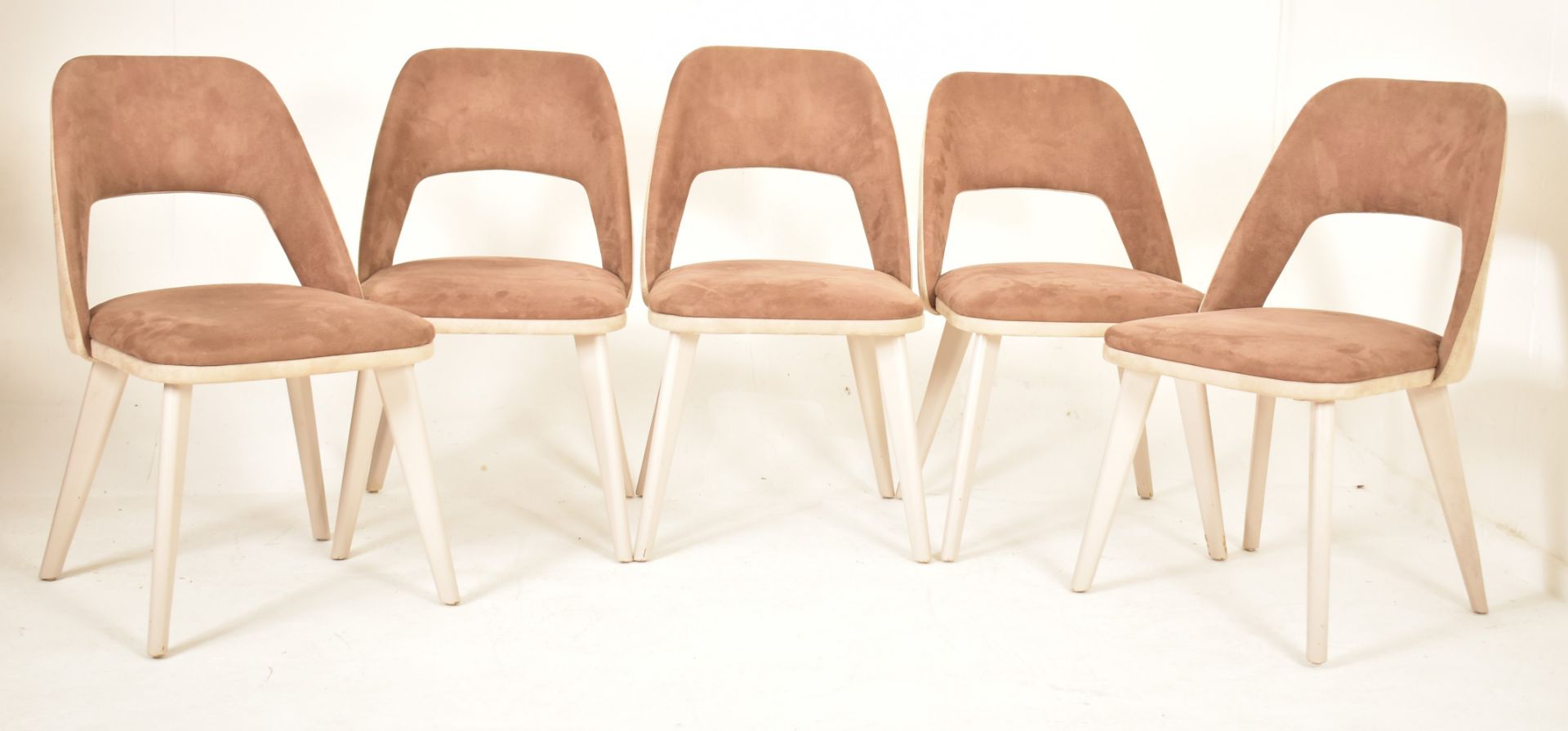 TEN CONTEMPORARY HIGH END DESIGN SUEDE DINING CHAIRS - Image 2 of 6