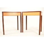 BRITISH MODERN DESIGN - PAIR TEAK OCCASIONAL SIDE TABLES