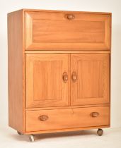 ERCOL - MODEL 469 - 1960S BEECH AND ELM SERVING CABINET