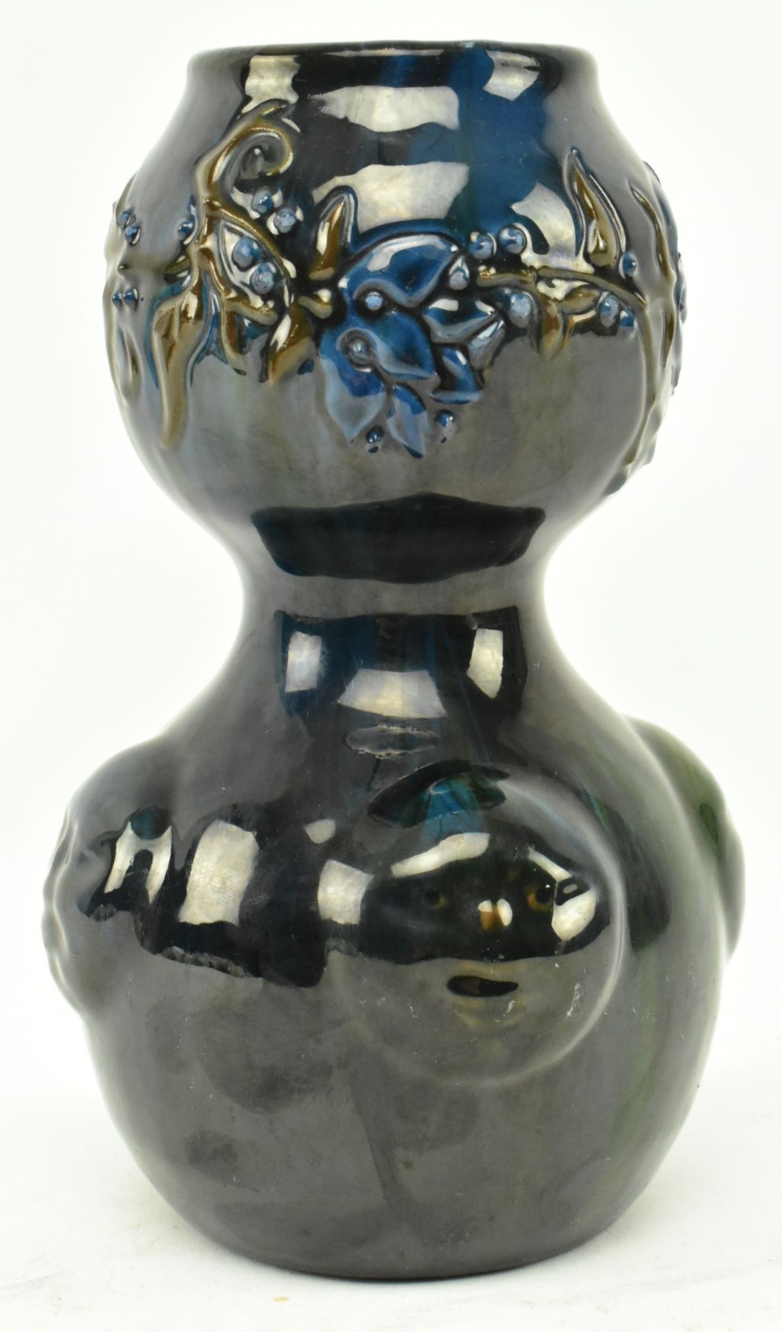 ELTONWARE POTTERY - DOUBLE GOURD FACES VASE