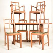 COTSWOLD SCHOOL ARTS AND CRAFTS DINING TABLE AND CHAIRS