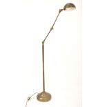 20TH CENTURY BRASSED METAL INDUSTRIAL STYLE FLOOR LAMP