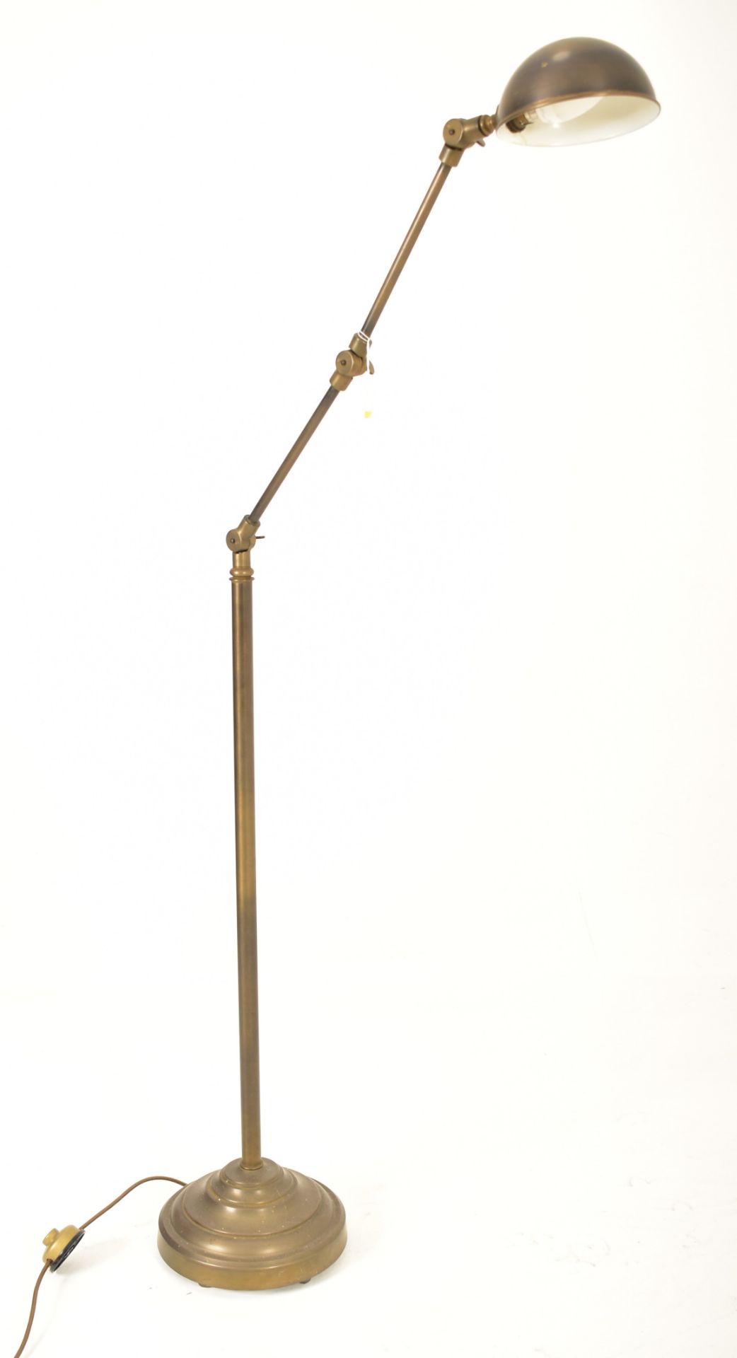 20TH CENTURY BRASSED METAL INDUSTRIAL STYLE FLOOR LAMP