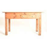 TALL 20TH CENTURY PINE WOOD WORK KITCHEN TABLE