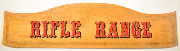 RIFLE RANGE - 20TH CENTURY FAIRGROUND PAINTED SIGN