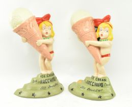 FACCHINO ICE CREAM - PAIR OF VINTAGE ADVERTISING FIGURES