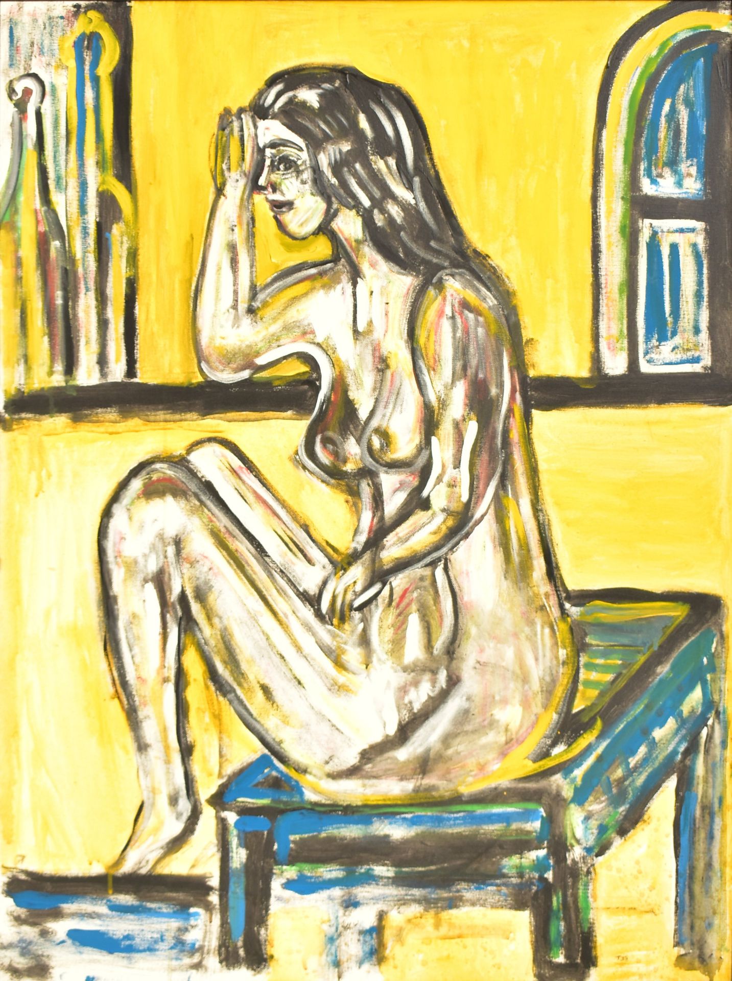 CONTEMPORARY OIL ON CANVAS AMATEUR NUDE STUDY PAINTING
