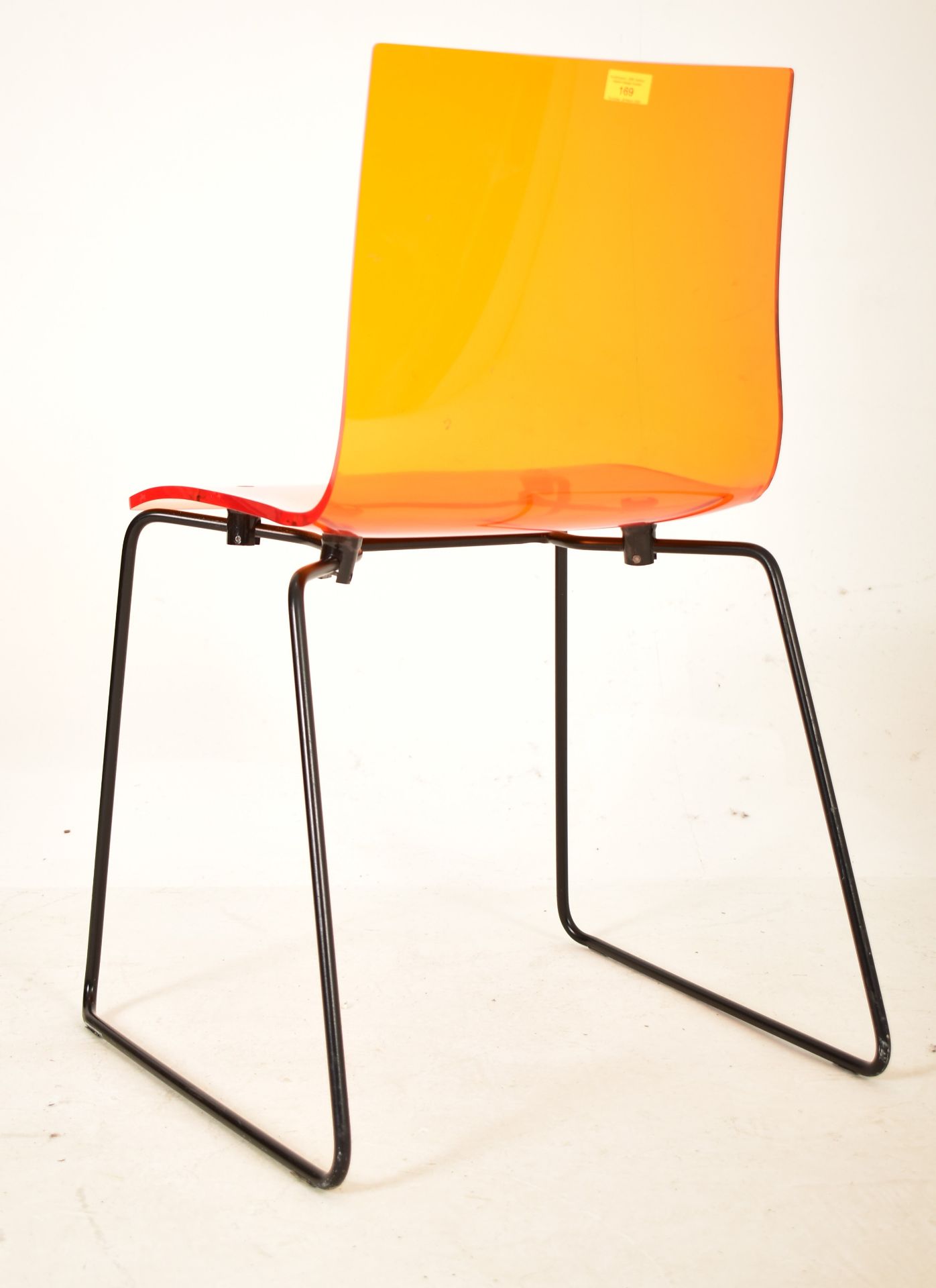 BELIEVED BO CONCEPT ACRYLIC & METAL OFFICE DESK CHAIR - Image 4 of 4