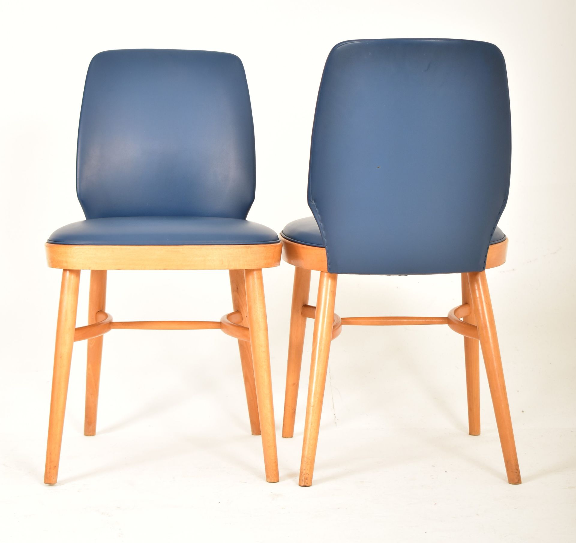 BEN CHAIRS - SET OF THREE RETRO BEECH FRAMED DINING CHAIRS - Image 2 of 7