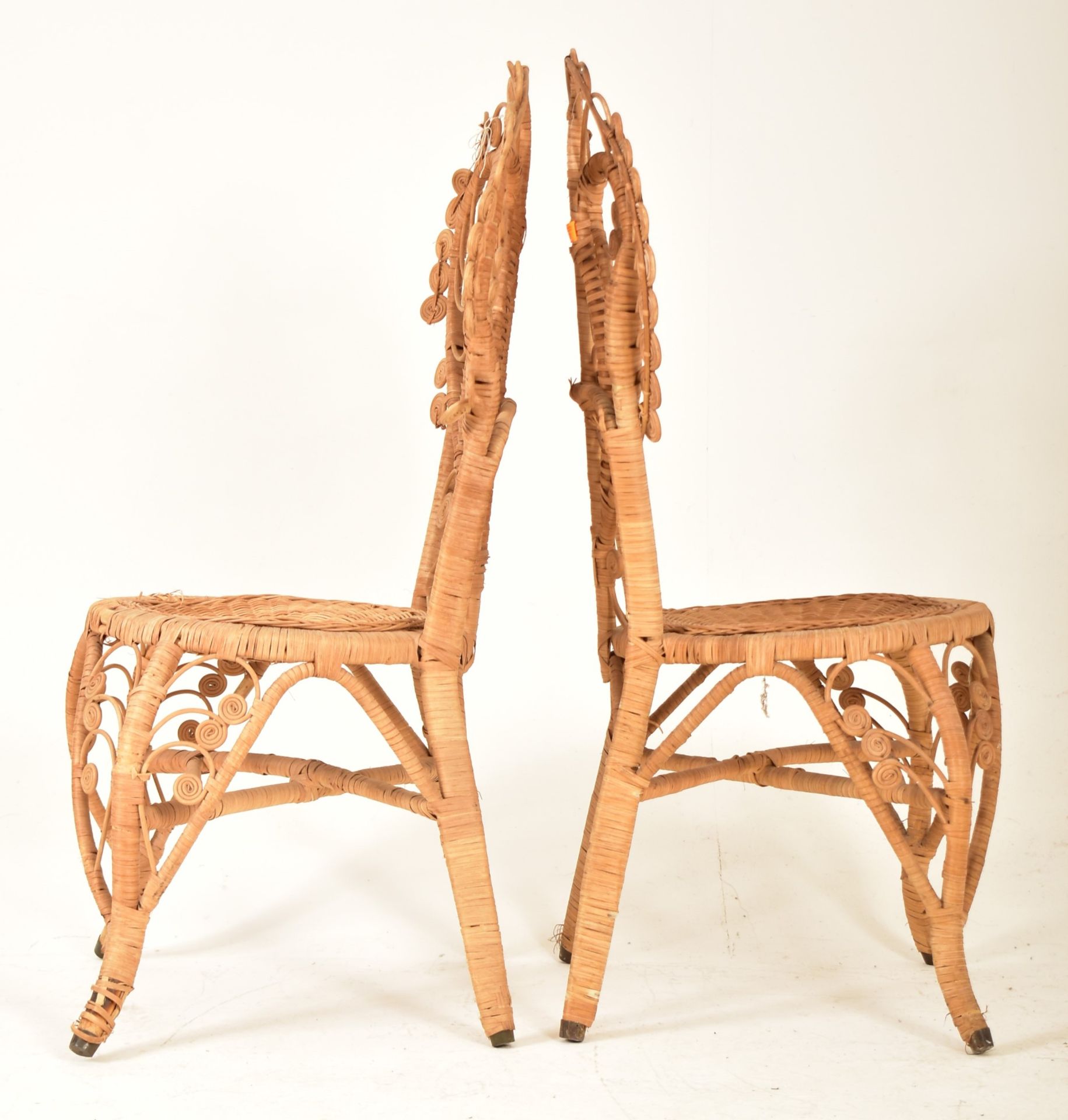 PONS LEYVA - PAIR OF SPANISH BAMBOO & WICKER CHAIRS - Image 6 of 6